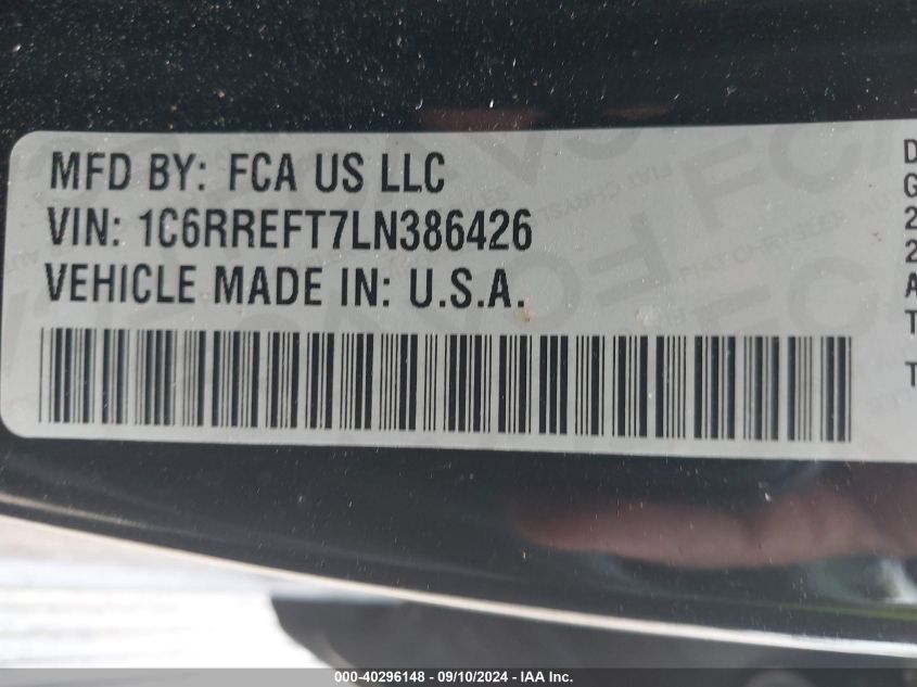 2020 Ram 1500 Big Horn/Lone Star VIN: 1C6RREFT7LN386426 Lot: 40296148