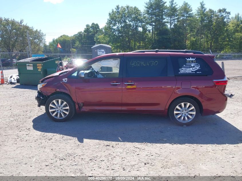 2015 Toyota Sienna Xle Premium 7 Passenger VIN: 5TDDK3DC7FS128386 Lot: 40296170