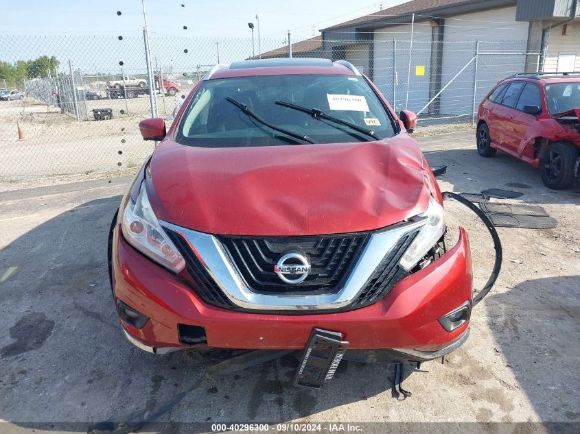 2016 Nissan Murano S/Sl/Sv/Platinum VIN: 5N1AZ2MH6GN109139 Lot: 40296300