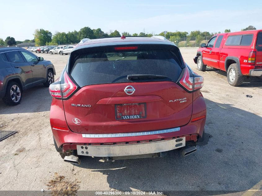 2016 Nissan Murano S/Sl/Sv/Platinum VIN: 5N1AZ2MH6GN109139 Lot: 40296300