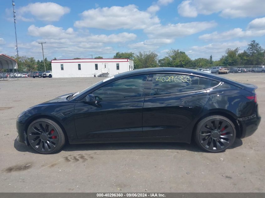 2022 TESLA MODEL 3 PERFORMANCE DUAL MOTOR ALL-WHEEL DRIVE - 5YJ3E1EC4NF258523