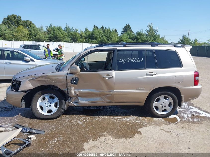 2006 Toyota Highlander Limited V6 VIN: JTEEP21A760165553 Lot: 40296562