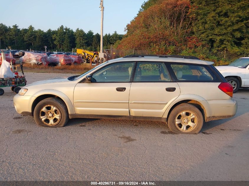 2007 Subaru Outback 2.5I Basic VIN: 4S4BP61C276305275 Lot: 40296731