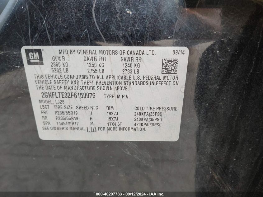 2GKFLTE32F6150976 2015 GMC Terrain Slt-2