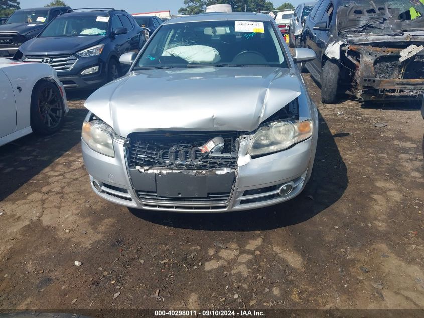 2007 Audi A4 2.0T VIN: WAUDF78E87A046783 Lot: 40298011