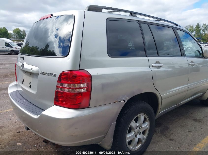 2001 Toyota Highlander VIN: JTEHD21A210006776 Lot: 40298014