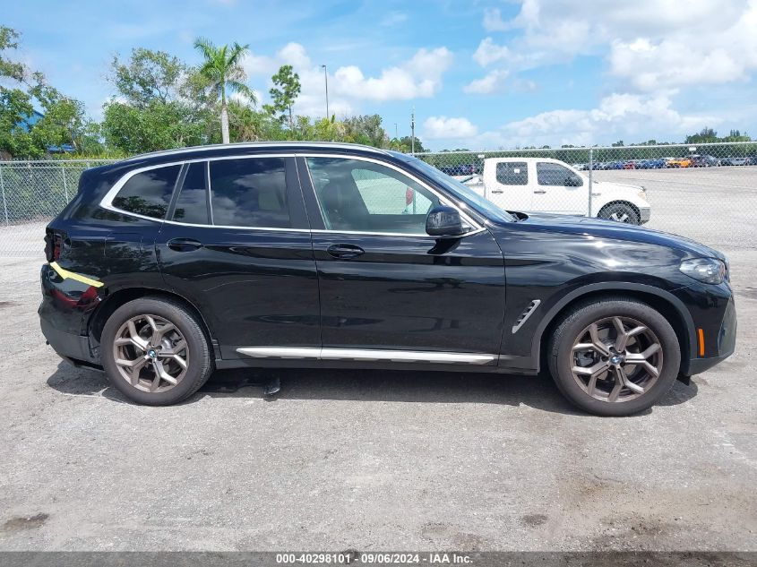 2022 BMW X3 Sdrive30I VIN: 5UX43DP03N9M55836 Lot: 40298101