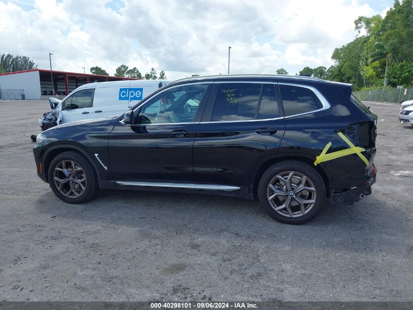 2022 BMW X3 Sdrive30I VIN: 5UX43DP03N9M55836 Lot: 40298101