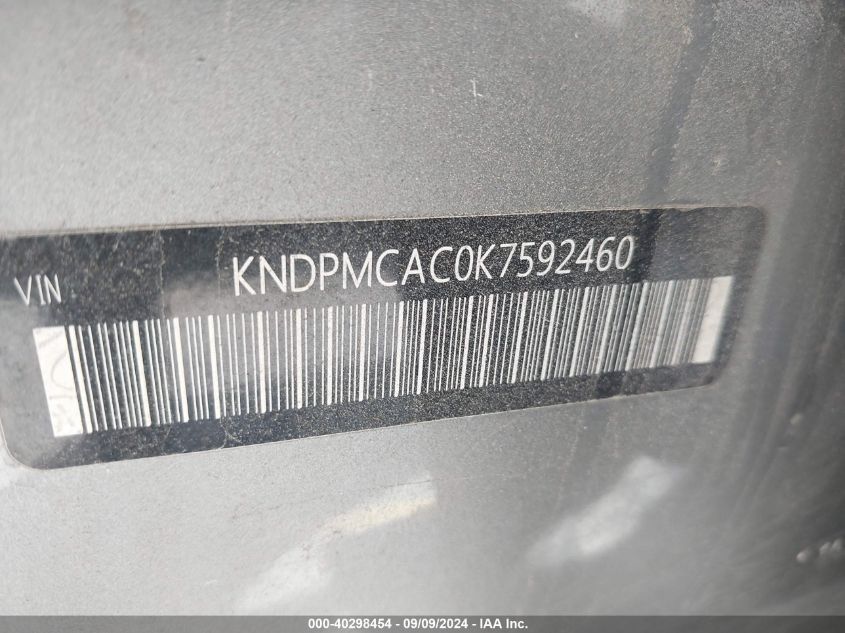 KNDPMCAC0K7592460 2019 Kia Sportage Lx