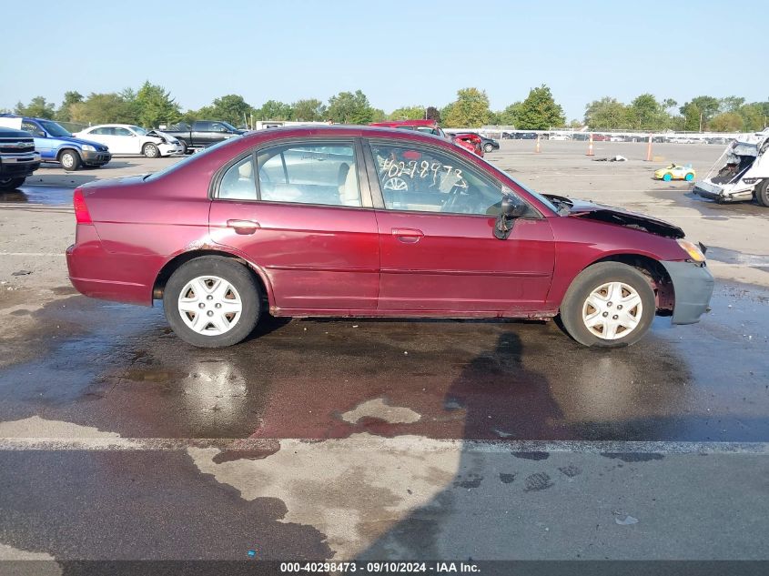 2003 Honda Civic Lx VIN: 2HGES16563H582826 Lot: 40298473