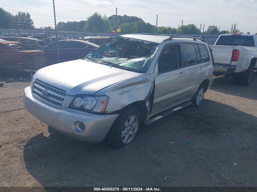 2002 Toyota Highlander V6 VIN: JTEGF21A220070369 Lot: 40300270