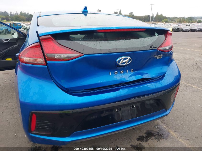 KMHC65LC9JU065515 2018 Hyundai Ioniq Hybrid Blue