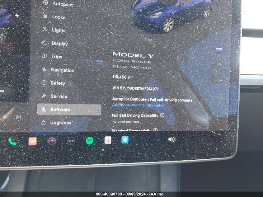 2021 Tesla Model Y Long Range Dual Motor All-Wheel Drive VIN: 5YJYGDEE7MF214971 Lot: 40300799