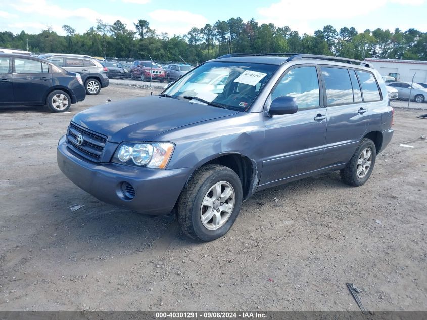 2001 Toyota Highlander V6 VIN: JTEHF21AX10030818 Lot: 40301291