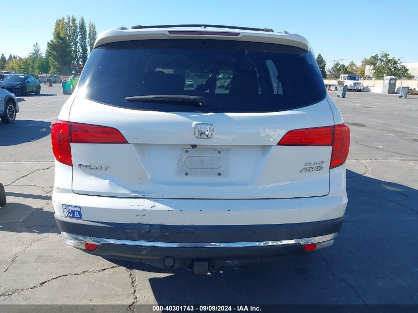 2018 Honda Pilot Elite VIN: 5FNYF6H06JB013489 Lot: 40301743