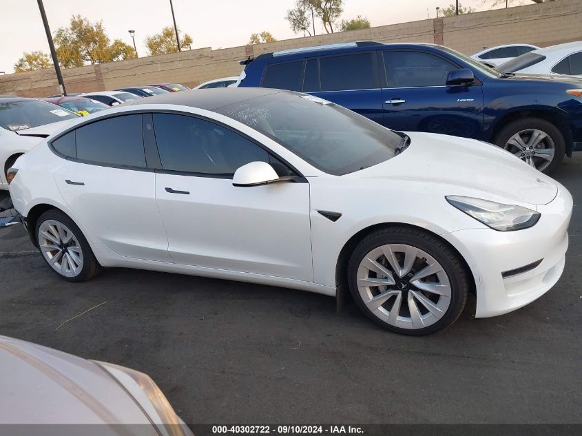 2021 Tesla Model 3 Long Range Dual Motor All-Wheel Drive VIN: 5YJ3E1EB5MF072222 Lot: 40302722