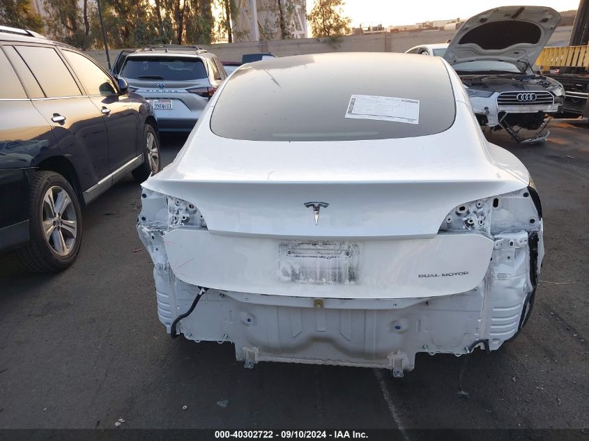 2021 Tesla Model 3 Long Range Dual Motor All-Wheel Drive VIN: 5YJ3E1EB5MF072222 Lot: 40302722