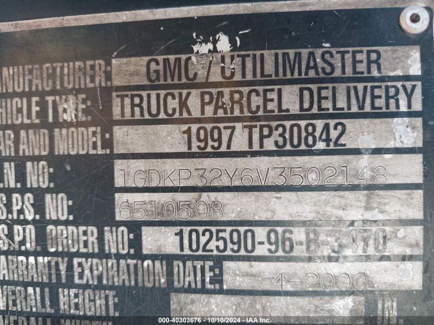 1GDKP32Y6V3502148 1997 GMC Forward Control Chassis P3500