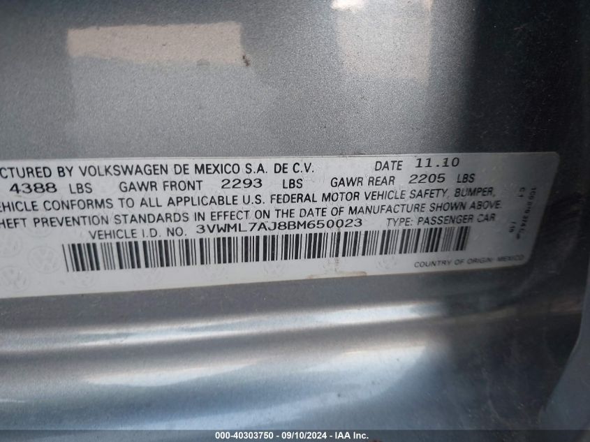 3VWML7AJ8BM650023 2011 Volkswagen Jetta Sportwagen Tdi