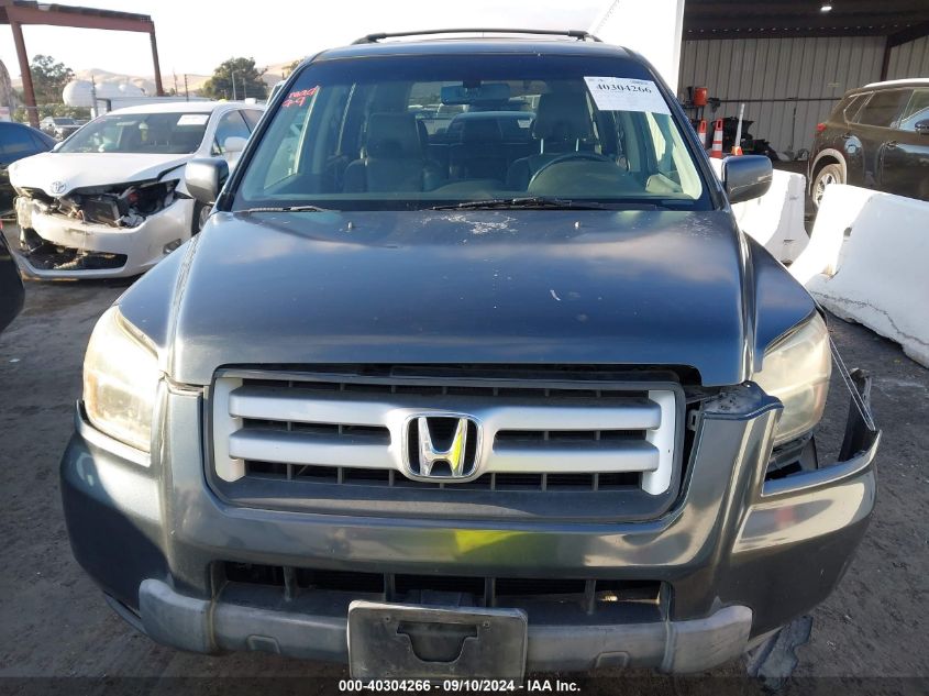 2006 Honda Pilot Ex-L VIN: 2HKYF18526H517335 Lot: 40304266