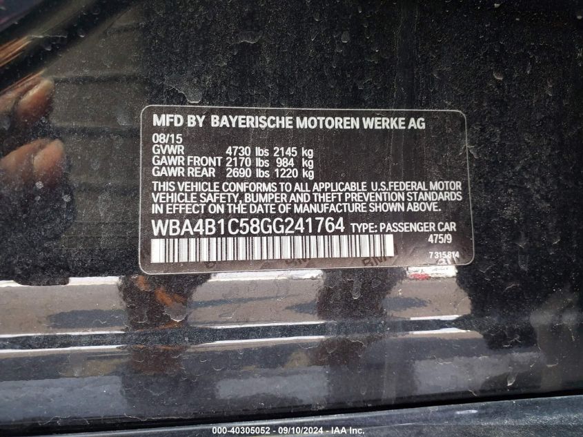 2016 BMW 435I GRAN COUPE - WBA4B1C58GG241764