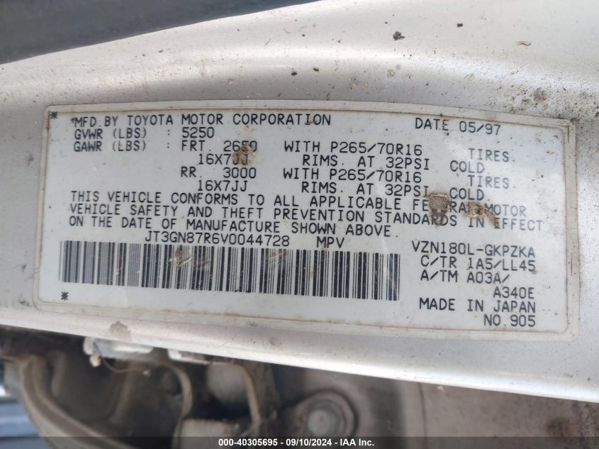 JT3GN87R6V0044728 1997 Toyota 4Runner Sr5 V6 Limited