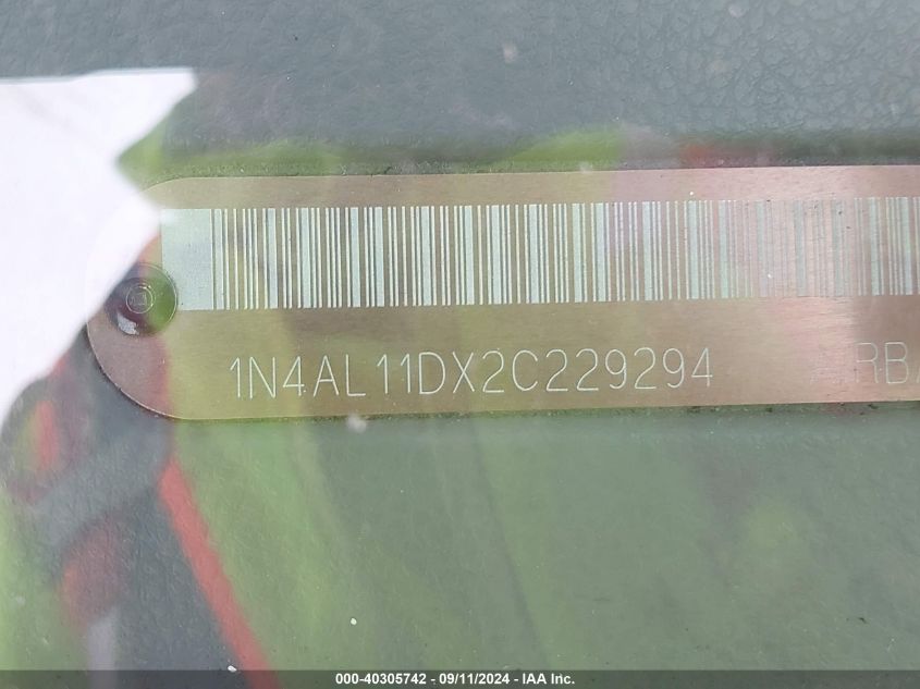 2002 Nissan Altima 2.5 S VIN: 1N4AL11DX2C229294 Lot: 40305742
