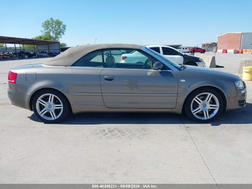 2007 Audi A4 2.0T VIN: WAUDF48H77K023188 Lot: 40306231