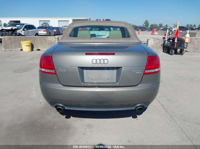 2007 Audi A4 2.0T VIN: WAUDF48H77K023188 Lot: 40306231