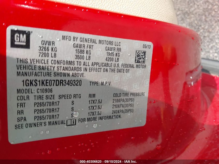 2013 GMC YUKON XL 1500 SLT - 1GKS1KE07DR349320