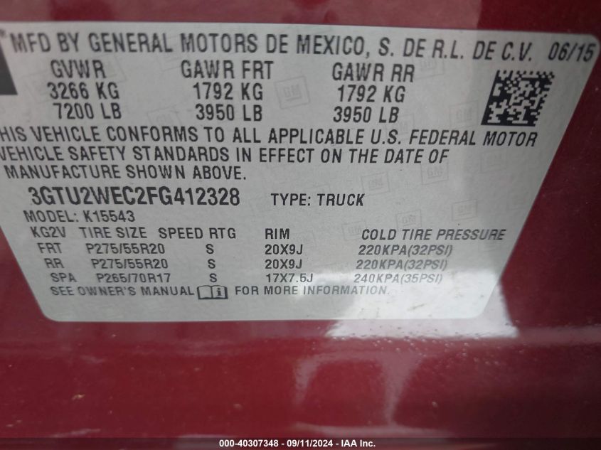 3GTU2WEC2FG412328 2015 GMC Sierra 1500 Denali