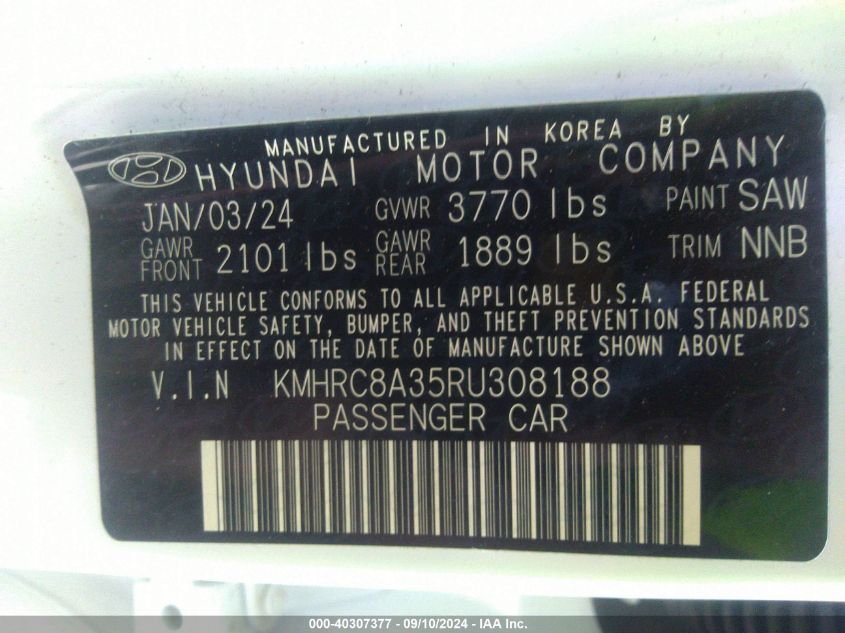 KMHRC8A35RU308188 2024 Hyundai Venue Sel/Limited