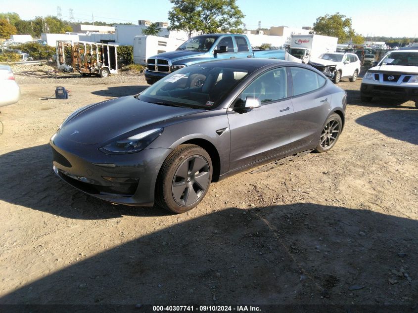 VIN 5YJ3E1EB9NF349326 2022 Tesla Model 3, Long Rang... no.2