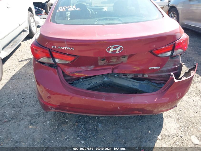 2016 Hyundai Elantra Limited VIN: 5NPDH4AE7GH656205 Lot: 40307889