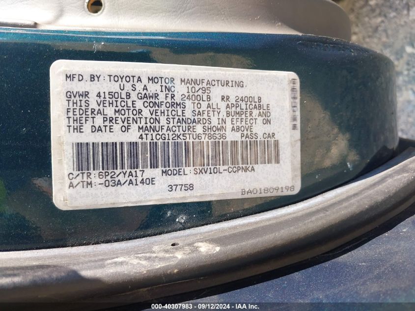 4T1CG12K5TU678636 1996 Toyota Camry Dx/Le