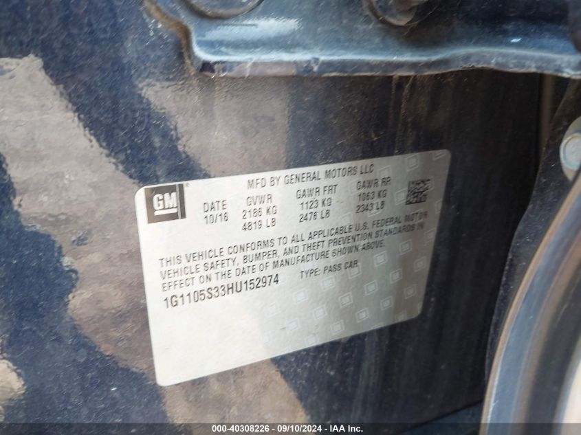 2017 CHEVROLET IMPALA 1LT - 1G1105S33HU152974