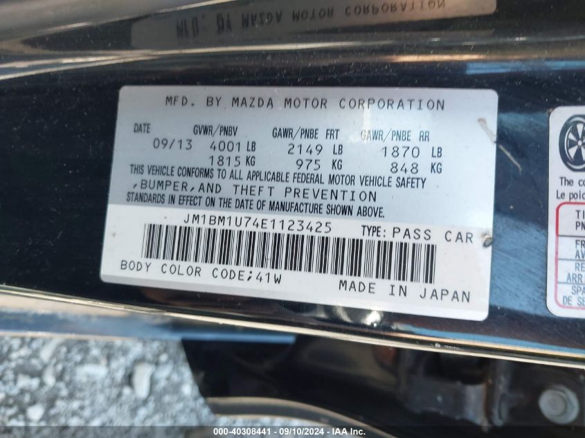 JM1BM1U74E1123425 2014 Mazda Mazda3 I Sport