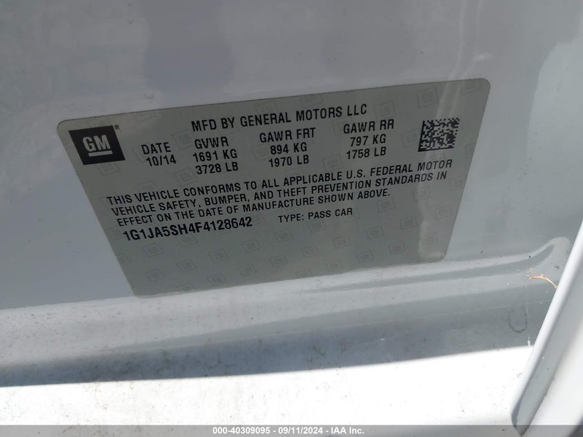 2015 CHEVROLET SONIC LS - 1G1JA5SH4FA412864