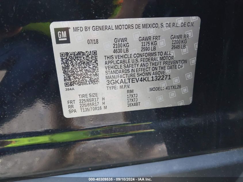3GKALTEV4KL132271 2019 GMC Terrain Sle