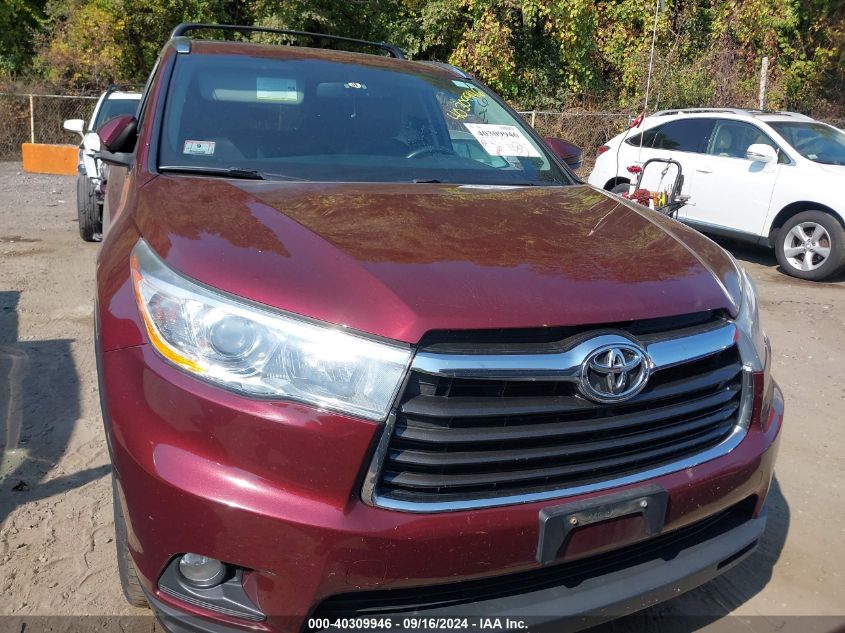 2014 Toyota Highlander Xle V6 VIN: 5TDJKRFH5ES022628 Lot: 40309946