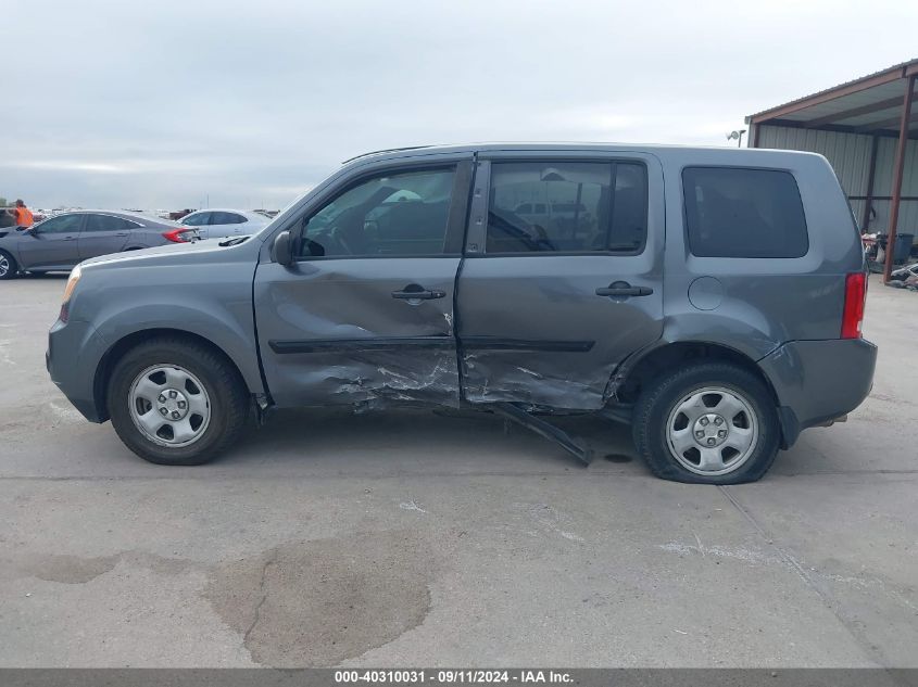 2013 Honda Pilot Lx VIN: 5FNYF3H22DB037342 Lot: 40310031