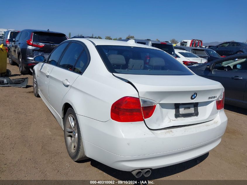 2008 BMW 328I VIN: WBAVC57528NT77050 Lot: 40310062