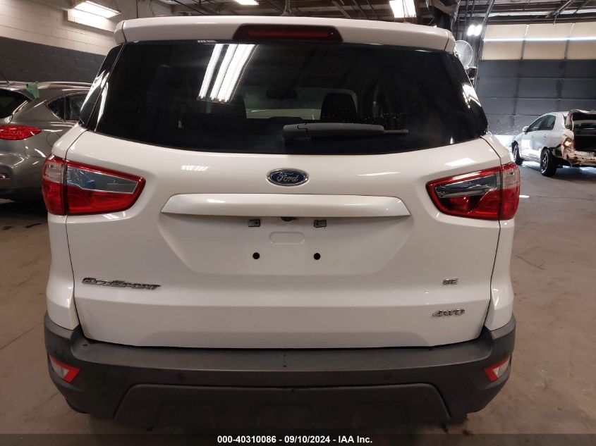 2019 Ford Ecosport Se VIN: MAJ6S3GL7KC258688 Lot: 40310086