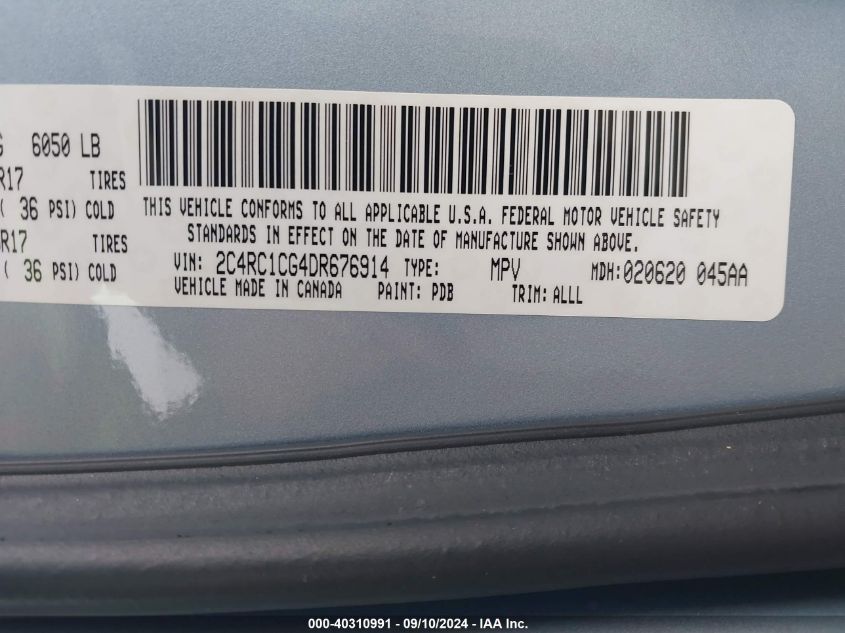 2C4RC1CG4DR676914 2013 Chrysler Town & Country Touring-L