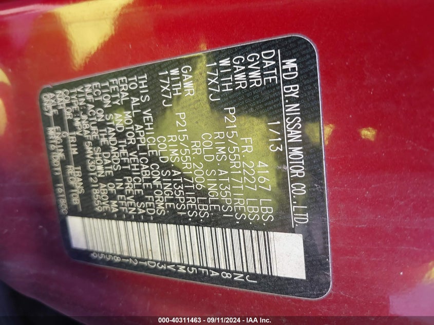 2013 NISSAN JUKE SL - JN8AF5MV3DT218559