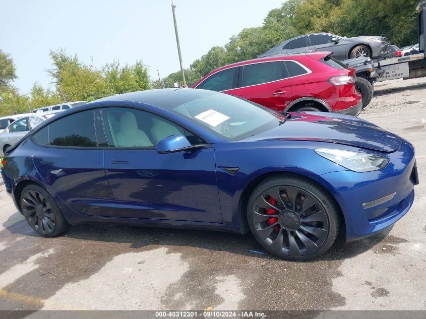 2023 Tesla Model 3 Performance Dual Motor All-Wheel Drive VIN: 5YJ3E1ECXPF636928 Lot: 40312301