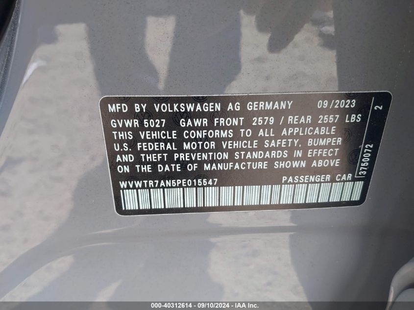 WVWTR7AN5PE015547 2023 Volkswagen Arteon 2.0T Sel Premium R-Line