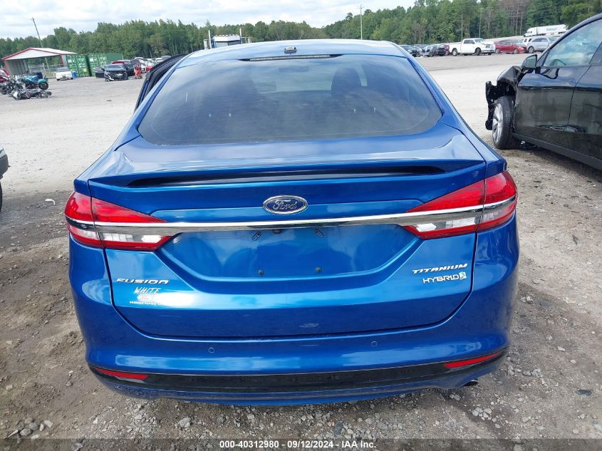 2018 Ford Fusion Hybrid Titanium VIN: 3FA6P0RU5JR206871 Lot: 40312980