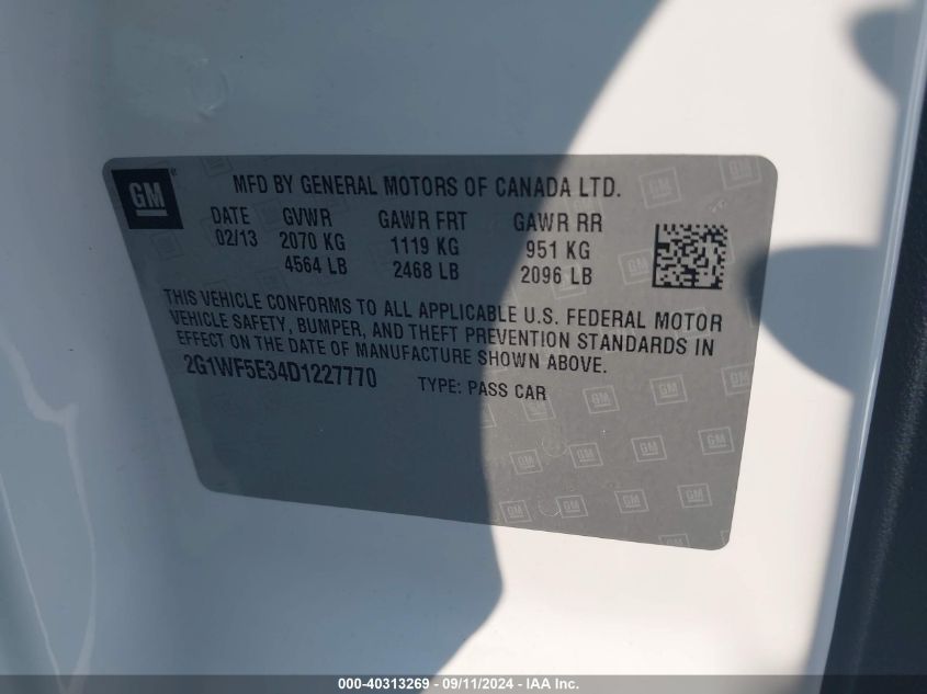 2G1WF5E34D1227770 2013 Chevrolet Impala Ls