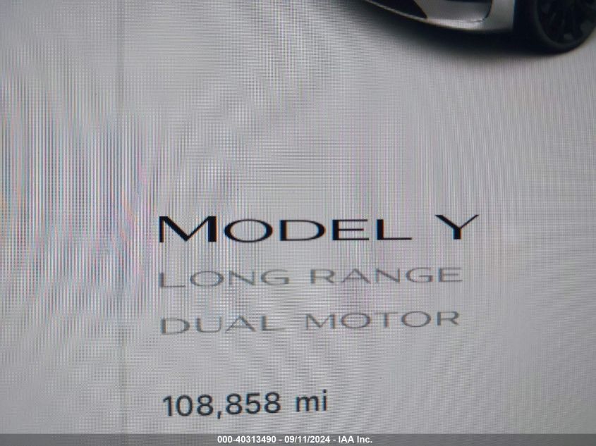 2021 Tesla Model Y Long Range Dual Motor All-Wheel Drive VIN: 5YJYGDEE6MF111864 Lot: 40313490